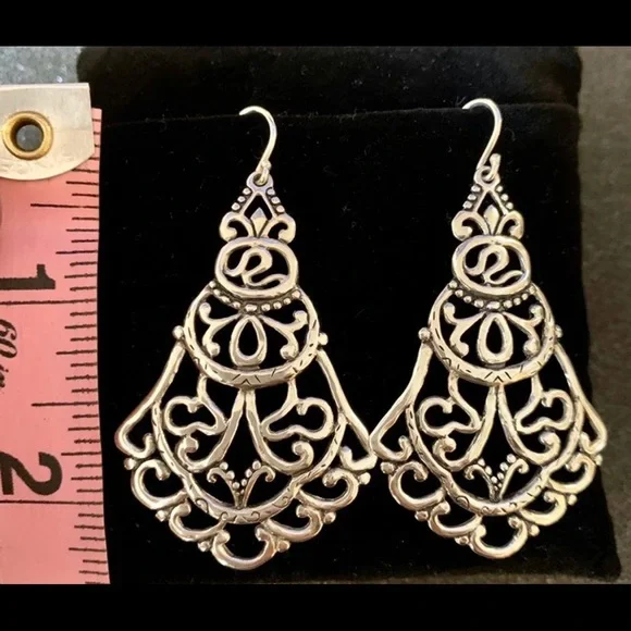 Silpada Sterling Silver Flamenco Flare Filigree Chandelier Ornate Earrings W2949 - Picture 11 of 15